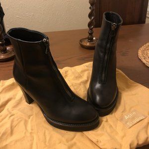 Acne Zip Accent Elise Boots (Size 40)